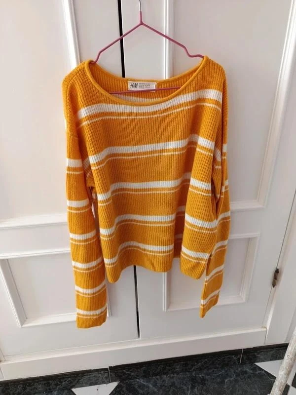 Jersey de Punto Mostaza a Rayas H&M - Talla 10-12 años (152 cm)